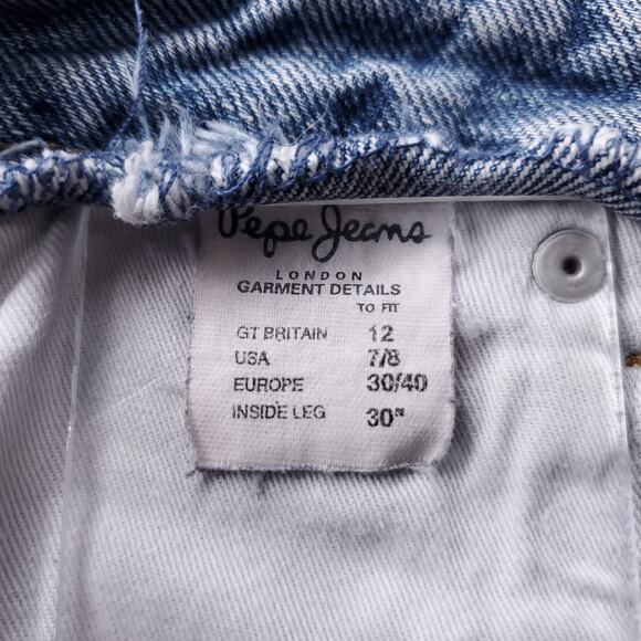 Pepe Betty Jeans Women 7 Blue High Rise Slim Retro Grunge Classic 90s Inspired - Picture 12 of 16